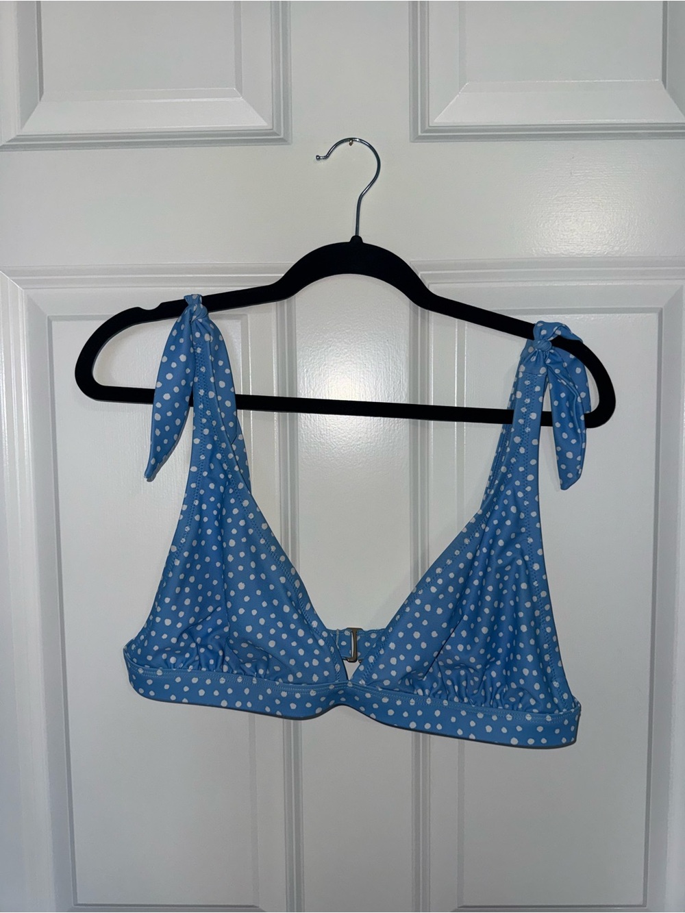 Sky Blue & White Polka Dot Bikini Set